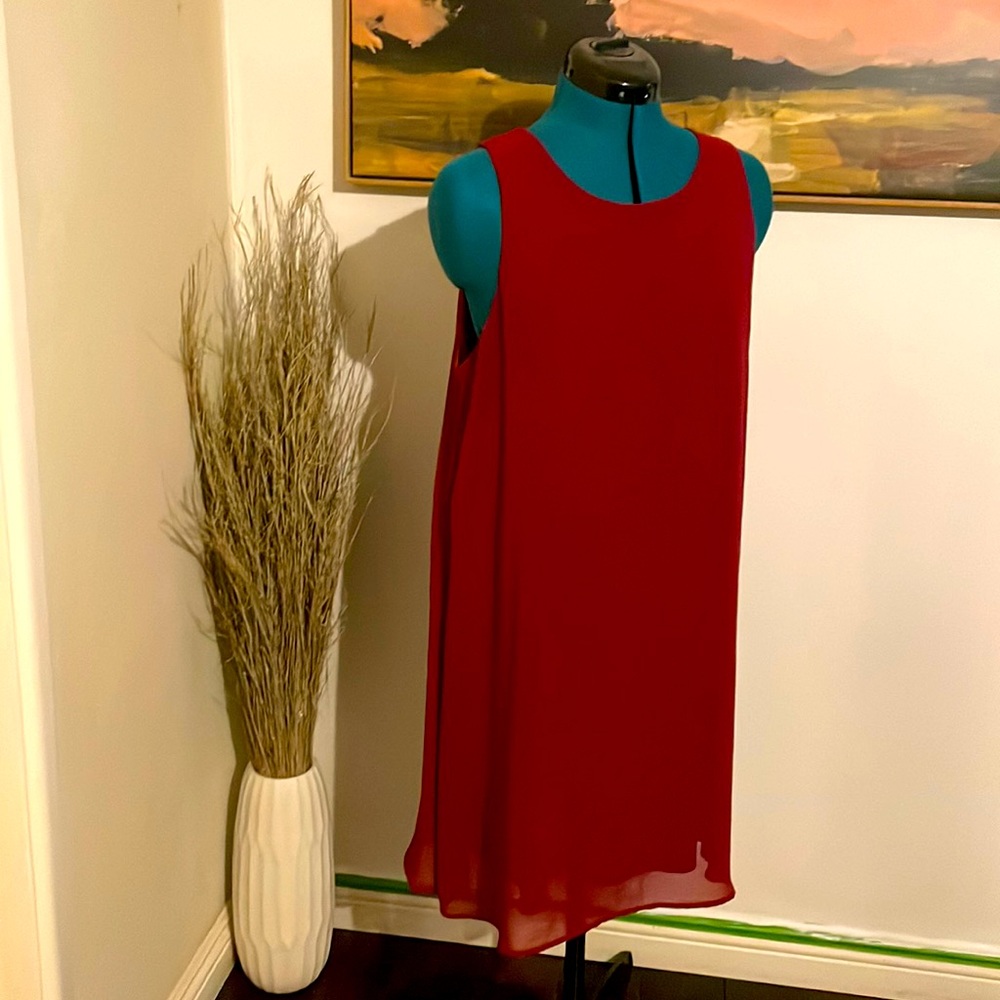 Maroon Cute midi dress.